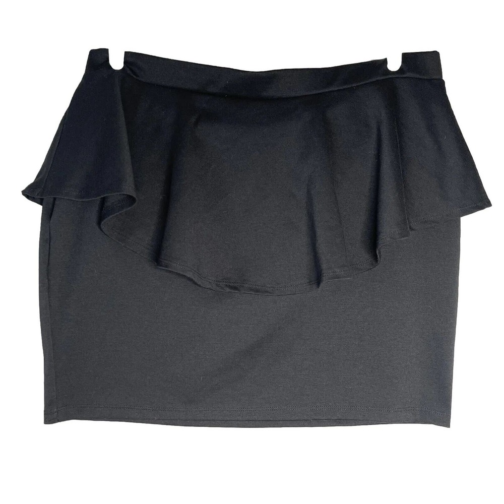 V&X Women Sz 3X Black Casual Skirt Elastic Waist
